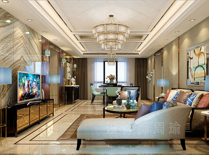 大鸡巴操美国美女世纪江尚三室两厅168平装修设计效果欣赏